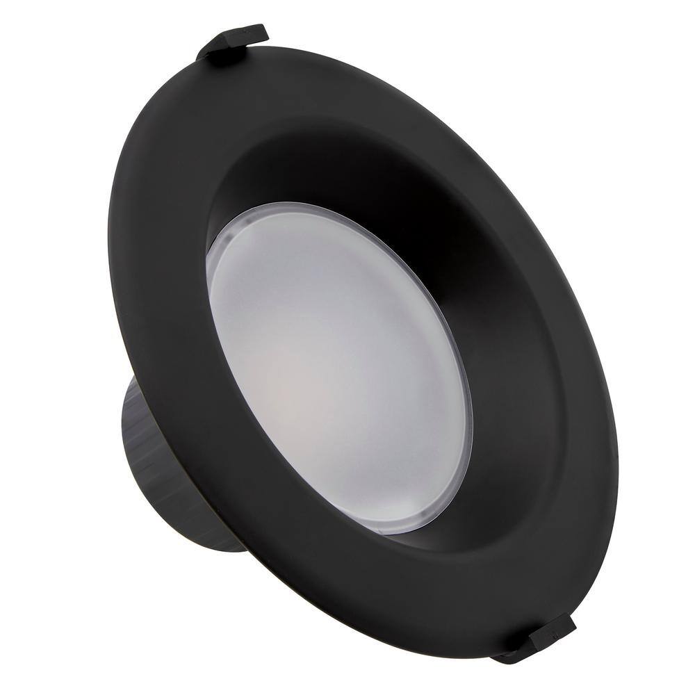 Black 6-Inch Recessed LED Downlight with Selectable Color Temperature
