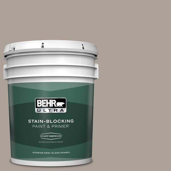 BEHR ULTRA 5 gal. #ECC-18-1 Quail Ridge Extra Durable Semi-Gloss Enamel Interior Paint & Primer