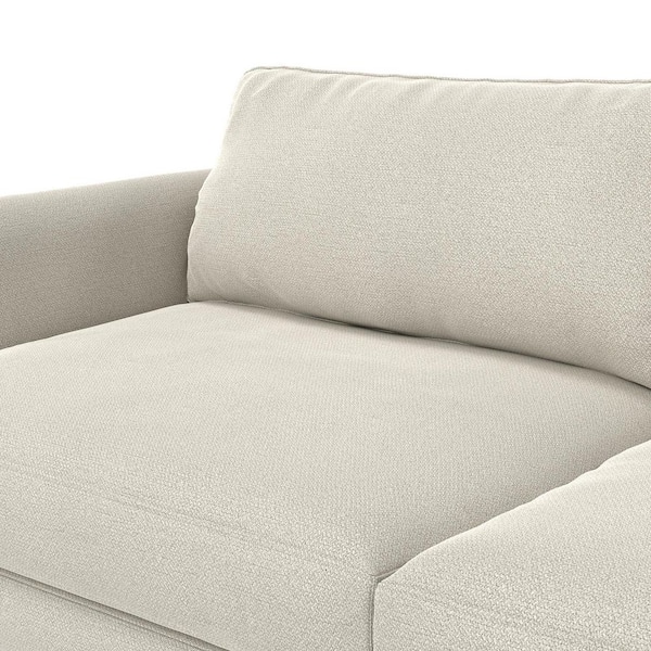 Livingston 76 inch Wide Modern Loveseat Sofa in Cream White Woven-Blend Fabric