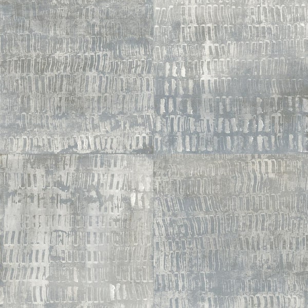 A-Street Prints Conundrum Blue Faux Metal Blue Wallpaper Sample