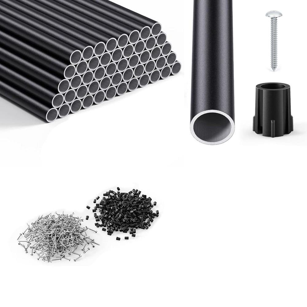 32 in.H x 0.75 in. W Matte Black Aluminum Stair Railing Kit Thickened Round Deck Balusters Screws Connectors 22-Pack price history on PriceWatchPro