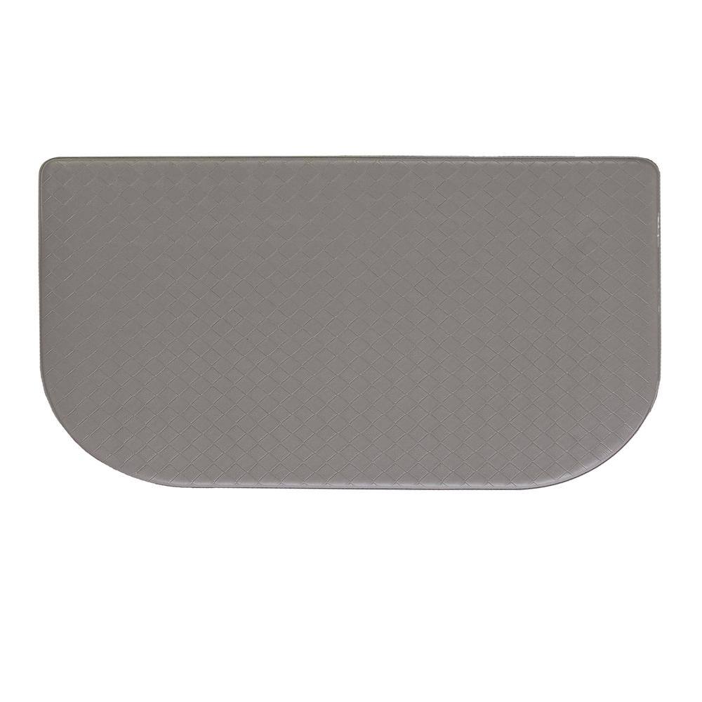 Gray 48" PVC Basketweave Anti-Fatigue Kitchen Mat