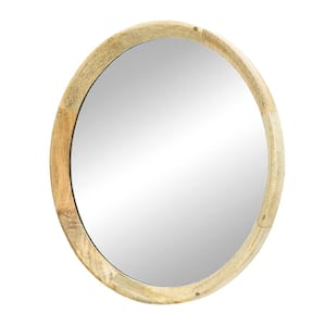 20 in. W x 20 in. H Round Wood Framed Wall Mount Modern Decor Bathroom Vanity Mirror