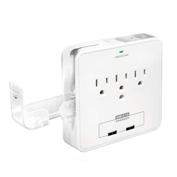 ProHT 3-Outlet Surge Protector with 2 USB Ports and Phone Cradles