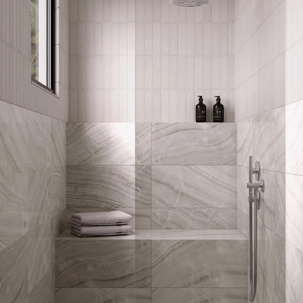 Bedrosians Makoto Shoji White 2-in x 10-in Matte Ceramic Subway Floor and Wall Tile (5.38-sq. ft/ Carton)