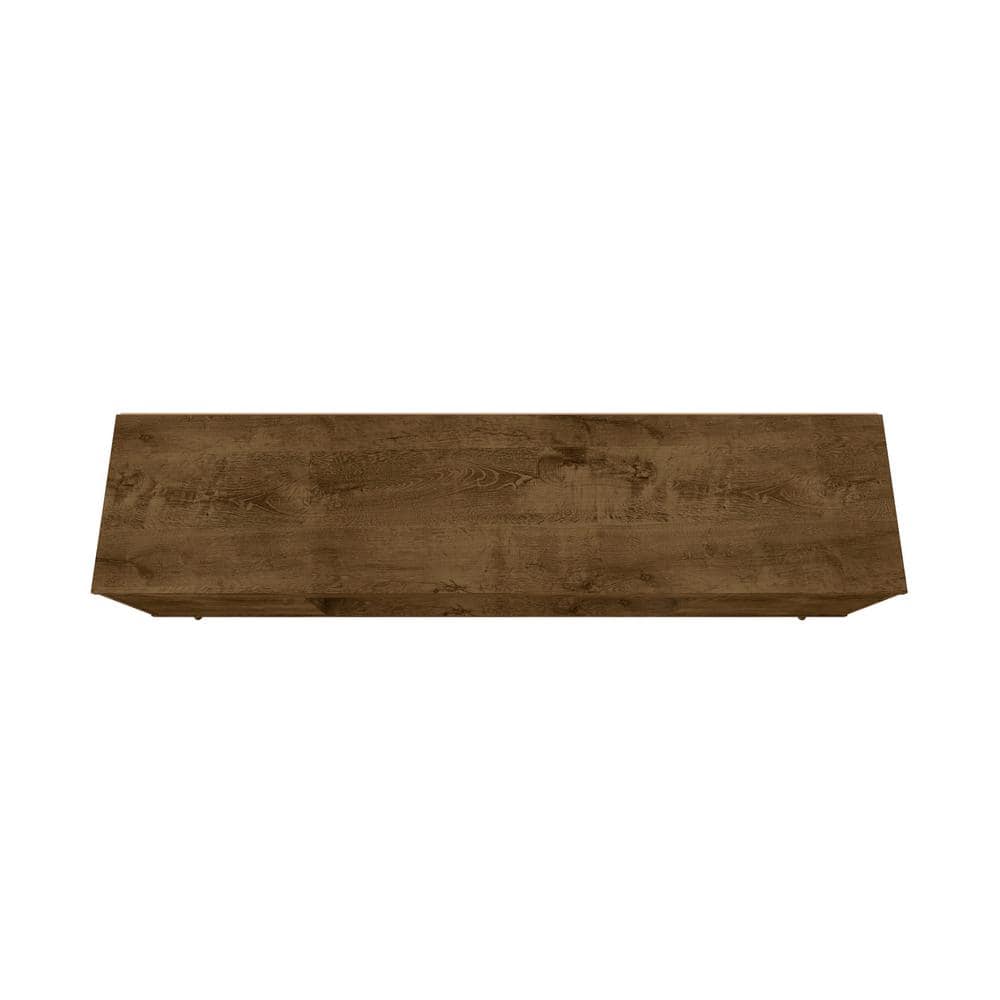 Rustic Brown Solid Wood TV Stand with Cabinets