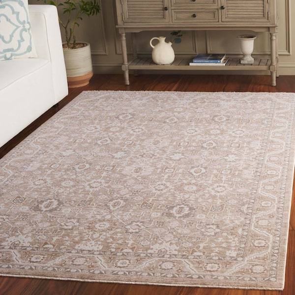 Willow 4 ft. x 6 ft. Beige/Ivory Ornate Border Area Rug