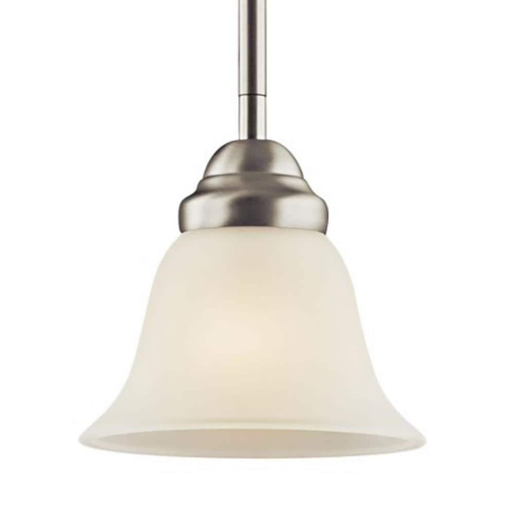 Wynberg Mini 6" Transitional Brushed Nickel & Glass Pendant Light