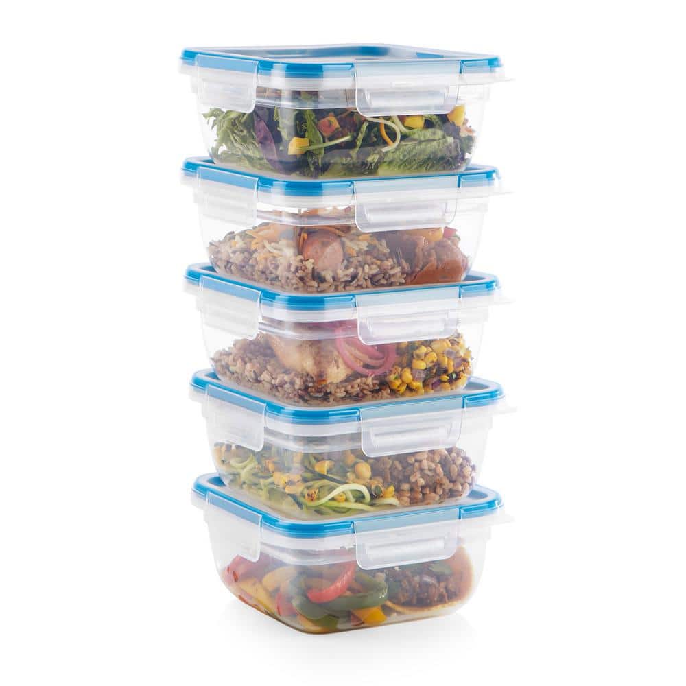 20-Piece Green Plastic Food Storage Container Set with Lockable Lids