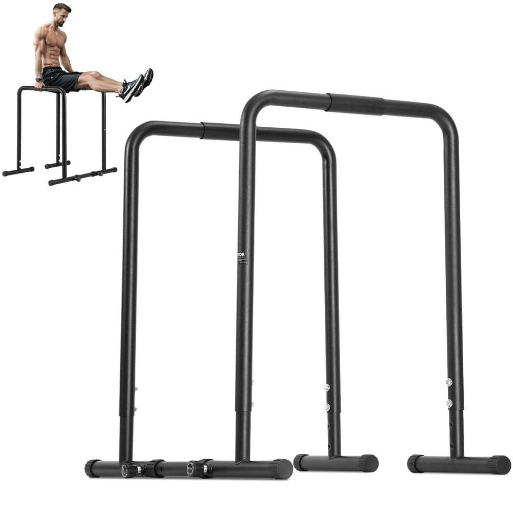 VEVOR Dip Bar 440 lbs. Capacity Heave-Duty Dip Stand Station with Adjustable Height Fitness Workout Dip Bar