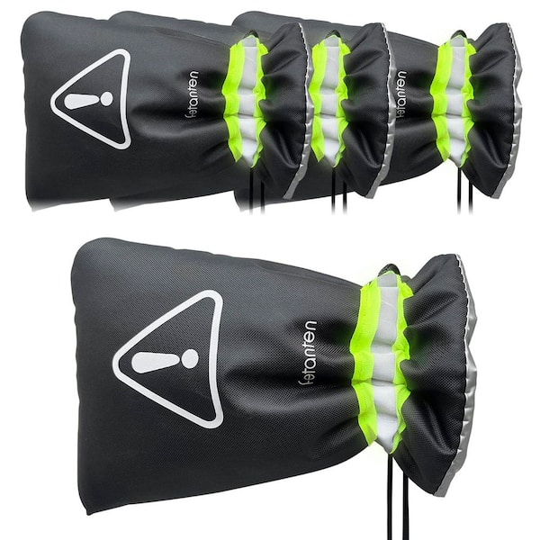 9 in. x 6 in. Outdoor Faucet Covers for Winter Insulated Freeze Protection, Black (4-Pack)