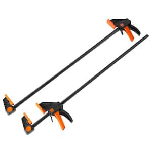 24 in. Heavy-Duty Steel Bar Clamps and Spreaders with 2.3 in. Throat Set (2-Piece)