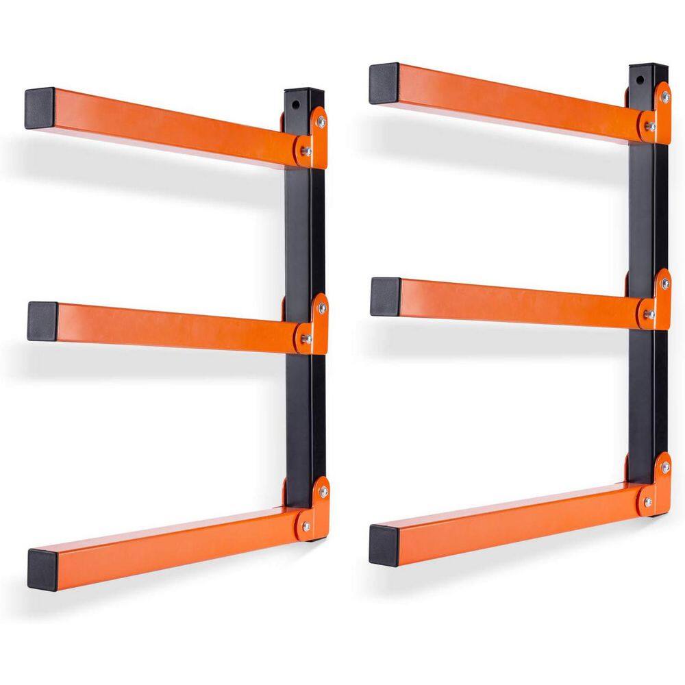 3-Level 2 Pack Black Powder-Coated Steel Heavy-Duty Wall Rack with Mounting Hardware for Lumber Pipe Ski Storage price history on PriceWatchPro