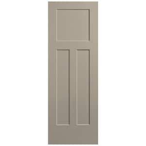 28 in. x 80 in. 3-Panel Winslow Single Bore Hollow Core Smoked Tan Molded Composite Interior Door Slab