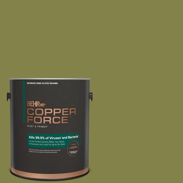 COPPER FORCE 1 gal. #MQ6-61 Basil Chiffonade Semi-Gloss Enamel Virucidal and Antibacterial Interior Paint & Primer