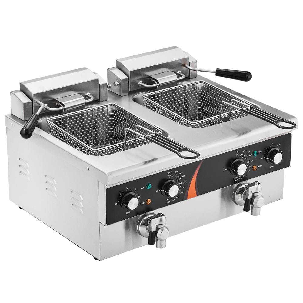 Dual Tank Electric Deep Fryer 3500W, 2x8.5L/9Qt, 2 Baskets, Time & Temp Control, Thick Stainless Tank price history on PriceWatchPro