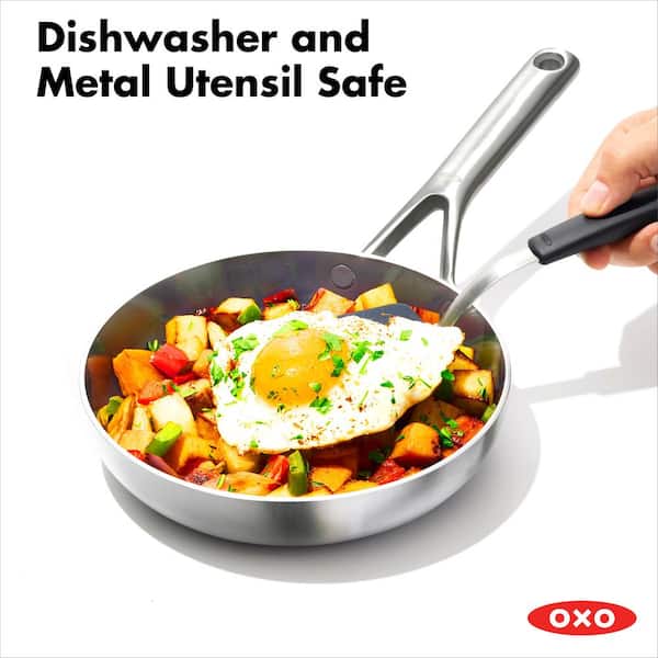 OXO Mira Tri-Ply Stainless Steel PFAS-Free Nonstick, 8 and 10 Frying Pan  Skillet Set, Induction, Multi Clad, Dishwasher and Metal Utensil Safe