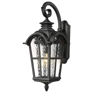 29 in. Large Exterior Black Weather Resistant Outdoor Hardwired Wall Lantern Sconce with No Bulbs Included