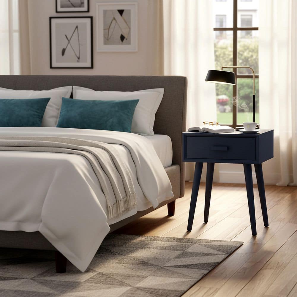 Lyle 15.75 in. Blue Wood End Table