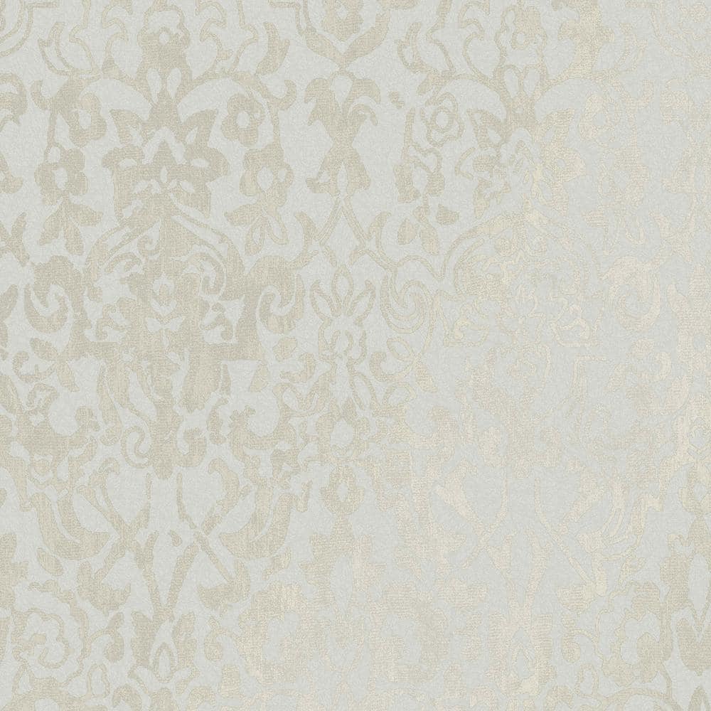 Graham & Brown Majestic Damask Neutral Beige Removable Wallpaper Sample