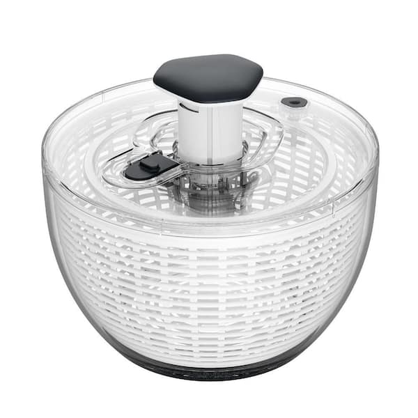 3.8 qt. Salad Spinner with Comfortable and Retractable Pusher and Brake Button, Black