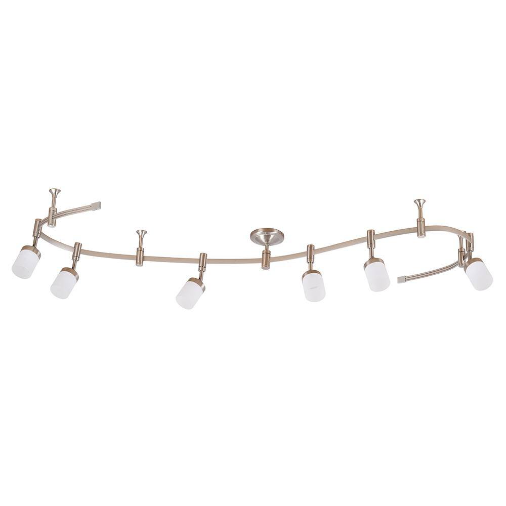 Satin Nickel Integrated LED Contemporary 6-light Fixed Track Ceiling 