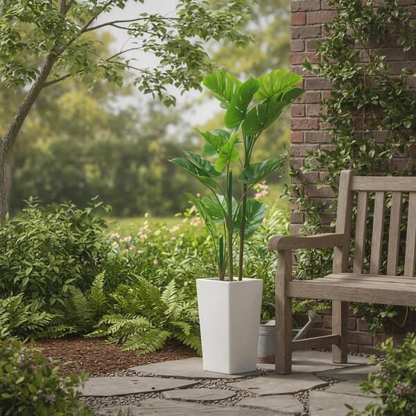 Gravee 4.5 ft. Artificial Monstera Plant, Tall Mini Fake Swiss Cheese Plant  with White Planter, Faux Tropical Palm Tree PHK_36PWSEFB-WLS - The Home  Depot