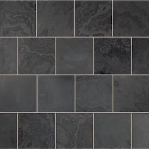 Montauk Black 12 in. x 12 in. Honed Slate Floor and Wall Tile 10 sq. ft./Case