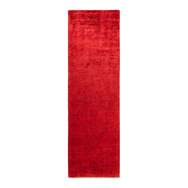 Solo Rugs Vibrance One-of-a-Kind Contemporary Orange 3 ft. 0 in. x 9 ft. 10 in. Overdyed Area Rug