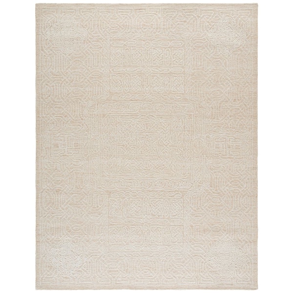 Ebony 9 ft. x 12 ft. Gold/Ivory Border Distressed Area Rug