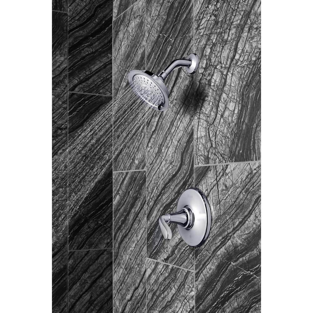 Polished Chrome Wall-Mounted Lever Handle Tub Trim