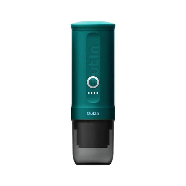 Nano Portable 2 Cup Teal Espresso Machine with Rechargeable Battery, Compatible with Ground Coffee and Capsules