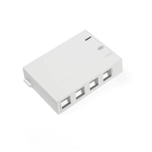 4-Port QuickPort Surface Mount Box, White
