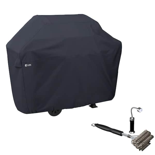 Classic Accessories 64 in. L x 28 in. D x 48 in. H BBQ Grill Cover with Coiled Grill Brush and Magnetic LED Light Included