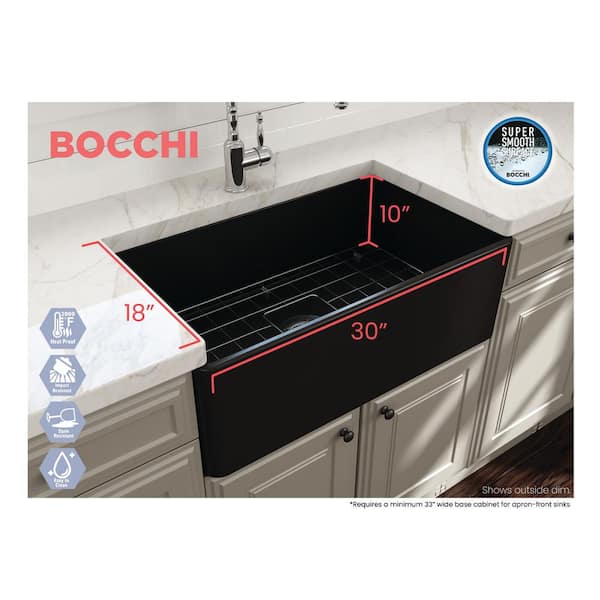 BOCCHI 30-in Matte Black Sink Bottom Grid for 33-in Single Bowl Sinks