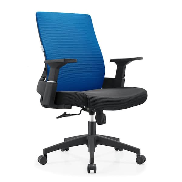 Modern Office Chair Ergonomic Fabric Computer Chair with Swivel and Tilt Brio Series in Blue