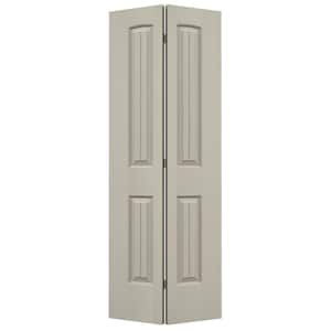 Smooth 2-Panel Arch Top V-Groove Hollow Core Molded Interior Closet Bi-fold Door