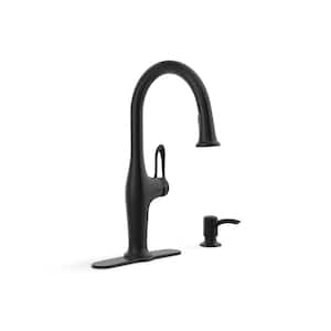 Hamelin Single Handle Pull Down Sprayer Kitchen Faucet in Matte Black