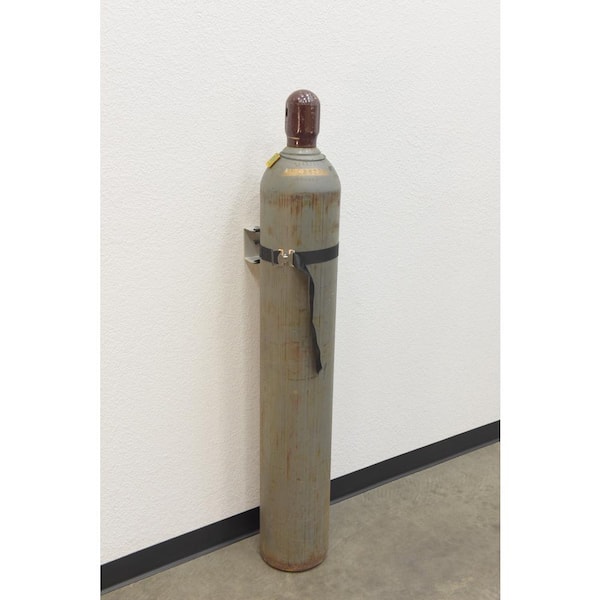 IBASETOY White Wall Mounted Propane Tank Holder Gas Cylinder Bracket with Adjustable Strap for