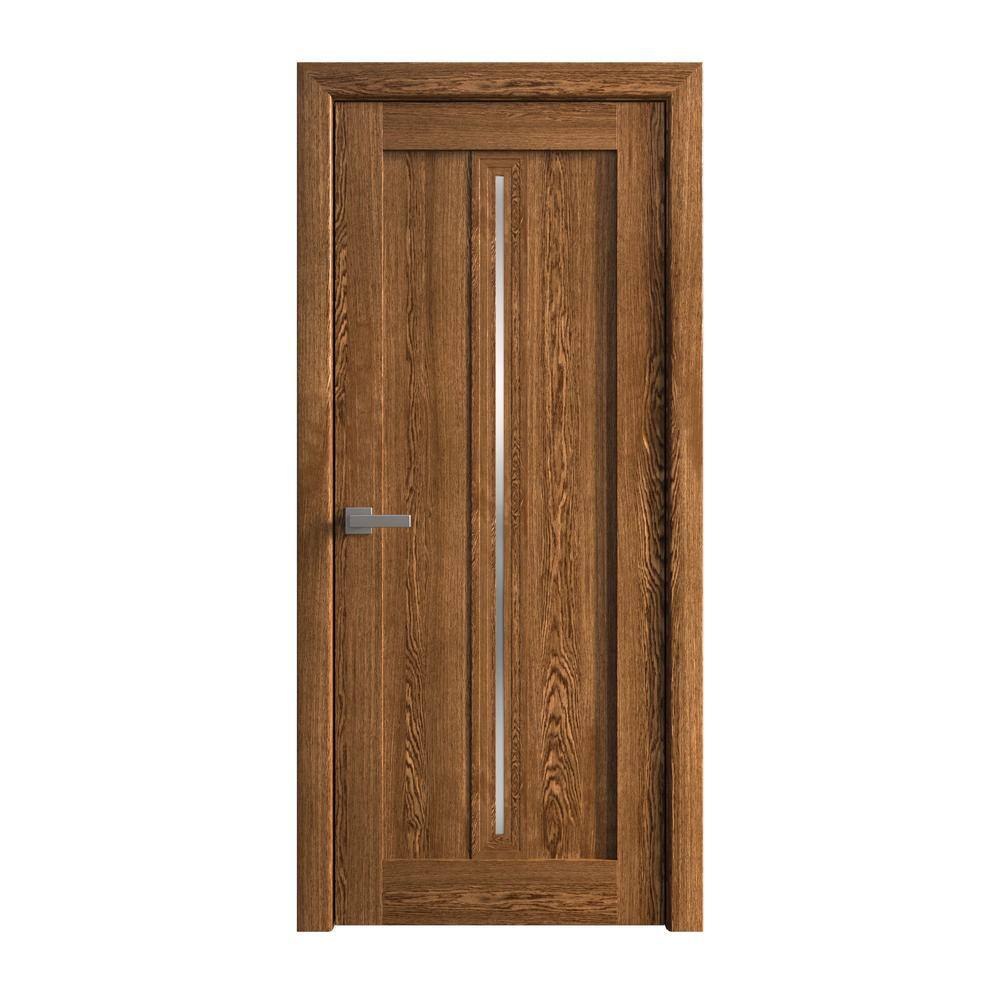 28 in. x 80 in. Frosted Glass Marble Oak Solid Wood Swing Door With Hardware price history on PriceWatchPro