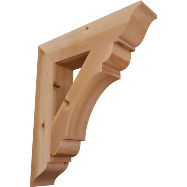 Ekena Millwork 5.5 in. x 32 in. x 28 in. Western Red Cedar Olympic Traditional Smooth Bracket