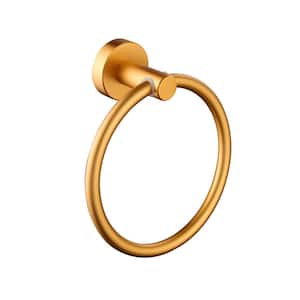 Wall-Mounted Hand Towel Ring in Brushed Gold