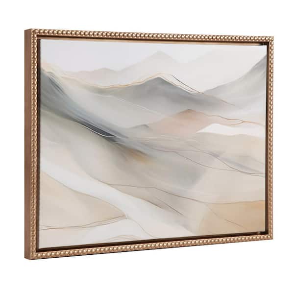 Kate and Laurel Sylvie Abstract Mystic Mountain Landscape 1-Piece Gold Framed Canvas Art Print, 18.00 in. x 24.00 in.