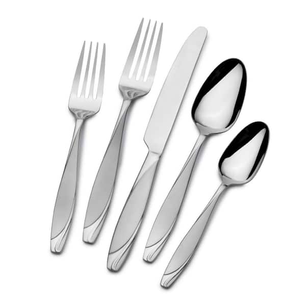 Gourmet Basics by Mikasa Lunea Frost 20-pc Flatware Set. Service for 4, Stainless steel 18/0
