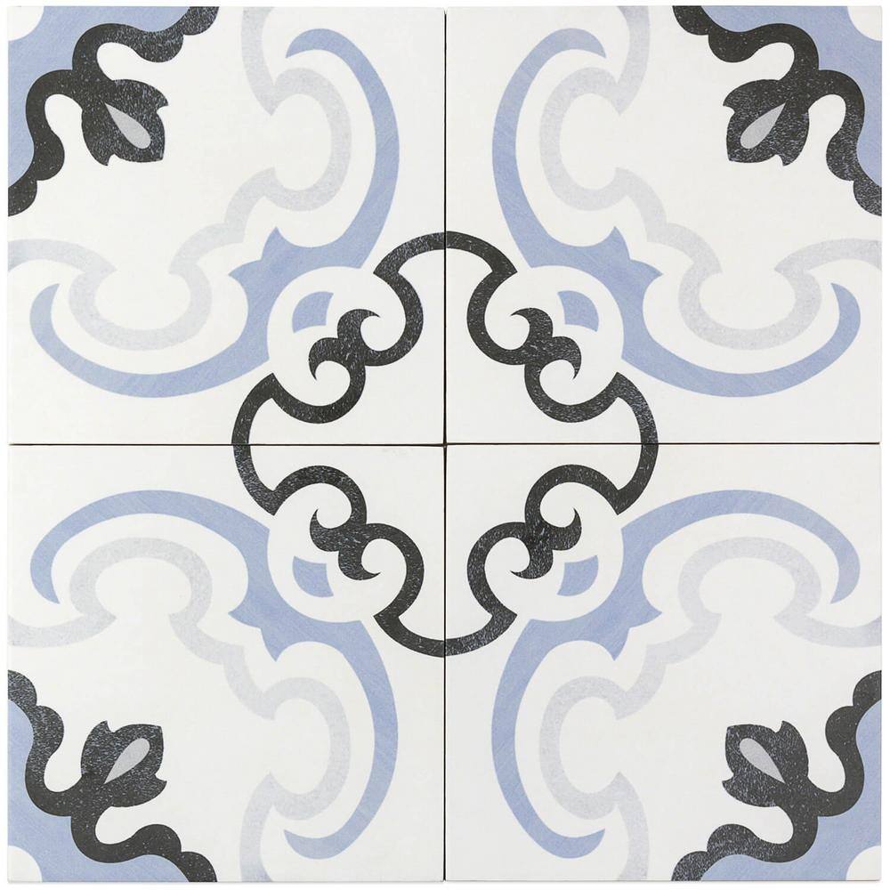 Anabella Mediterranean Blue and White Porcelain Tile