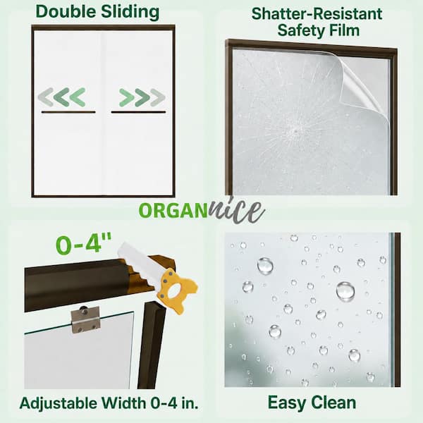 56 in. - 60 in. W x 72 in. H Sliding Framed Shower Door in Oil Rubbed Bronze with Clear Glass