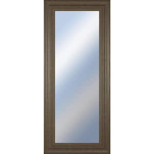 Small Rectangle Brown/Beige Hooks Classic Mirror (18 in. H x 42 in. W)