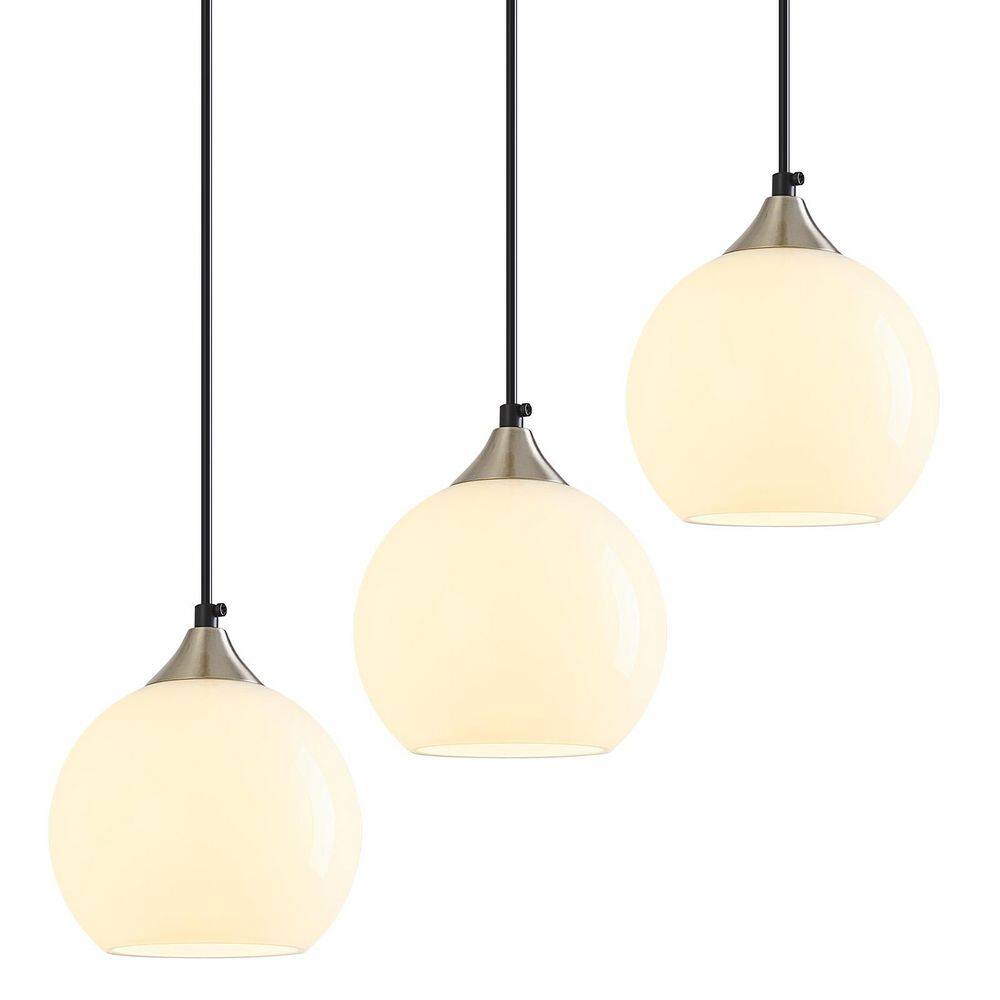 Home Lighting 60W 3-Light Milky Luster Glass Modern Globe Pendant Light Fixtures for Kitchen Island (5.9 in, 3-Pack) price history on PriceWatchPro