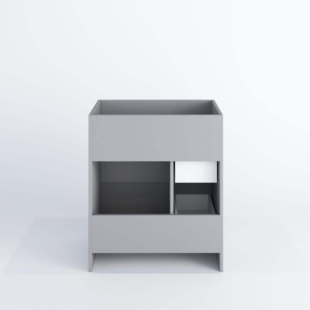 Gray 30" Freestanding Single Bathroom Vanity Base with Soft Close Drawers
