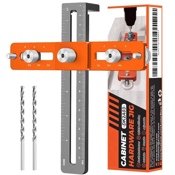 Cabinet Hardware Jig, Adjustable Cabinet Handle Template Tool with Alignment Hole, Punch Locator Drill Guide